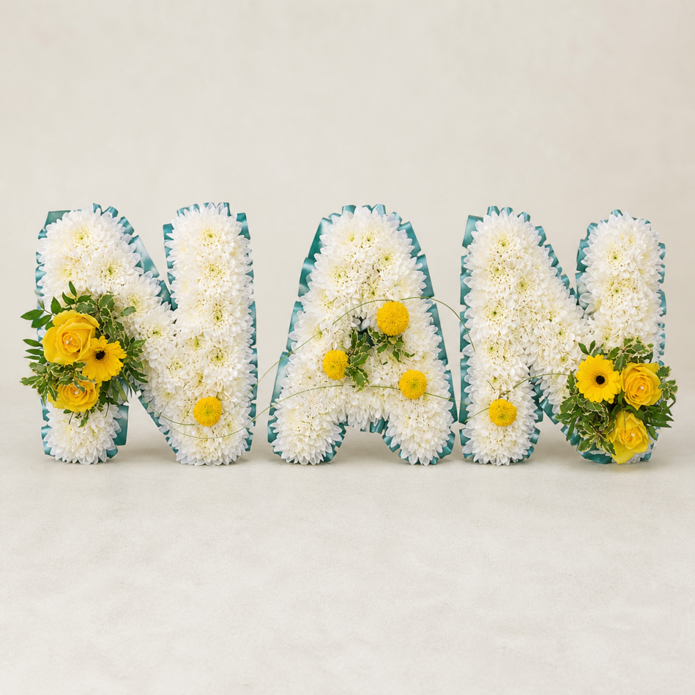 NAN Yellow & White Letter Tribute