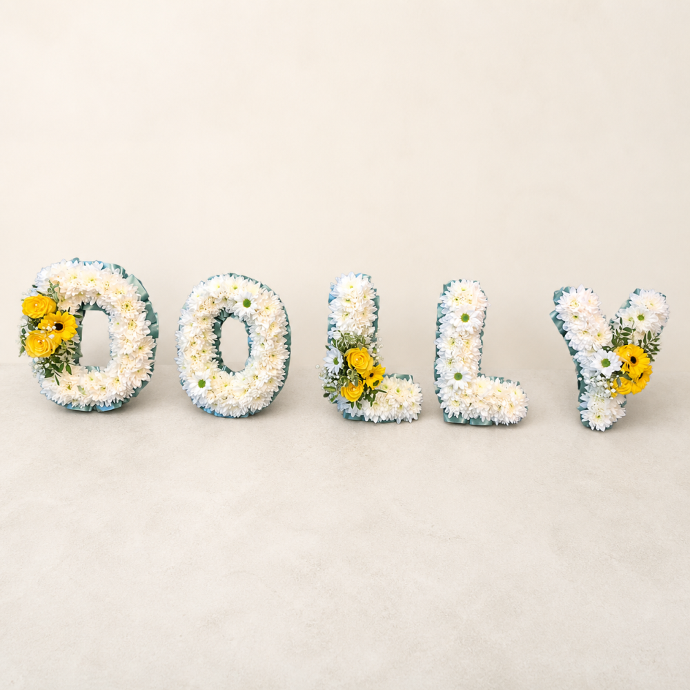 Personalised Yellow & White Letter Tribute