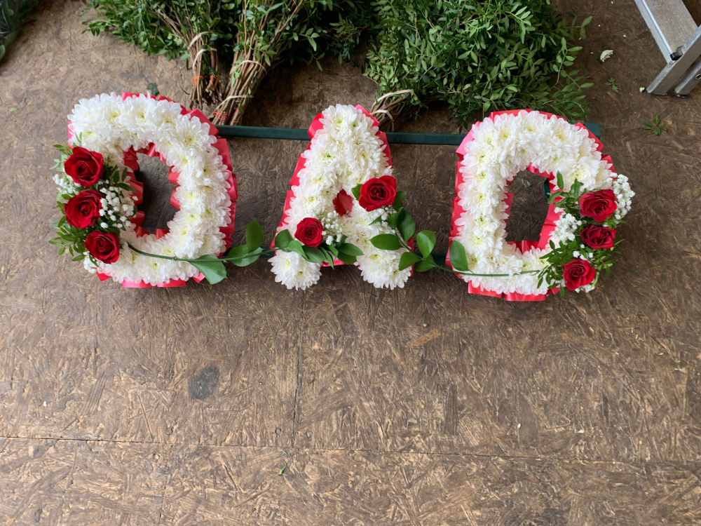 Red & White Dad Letter Tribute