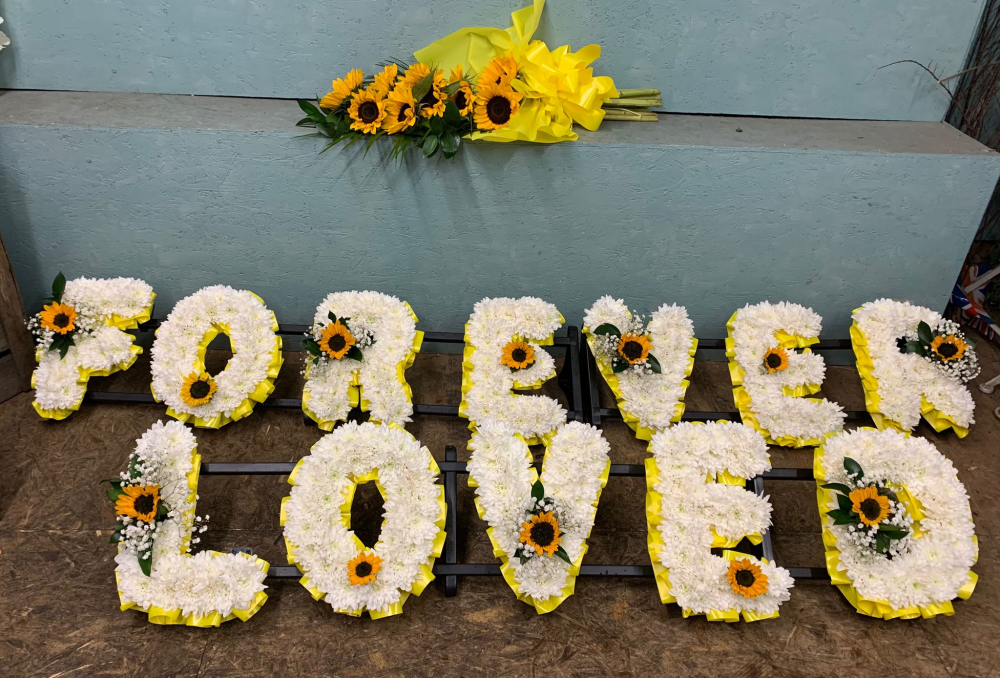 Sunflower Forever Loved Letter Tribute PRIVE £35.00 PER LETTER